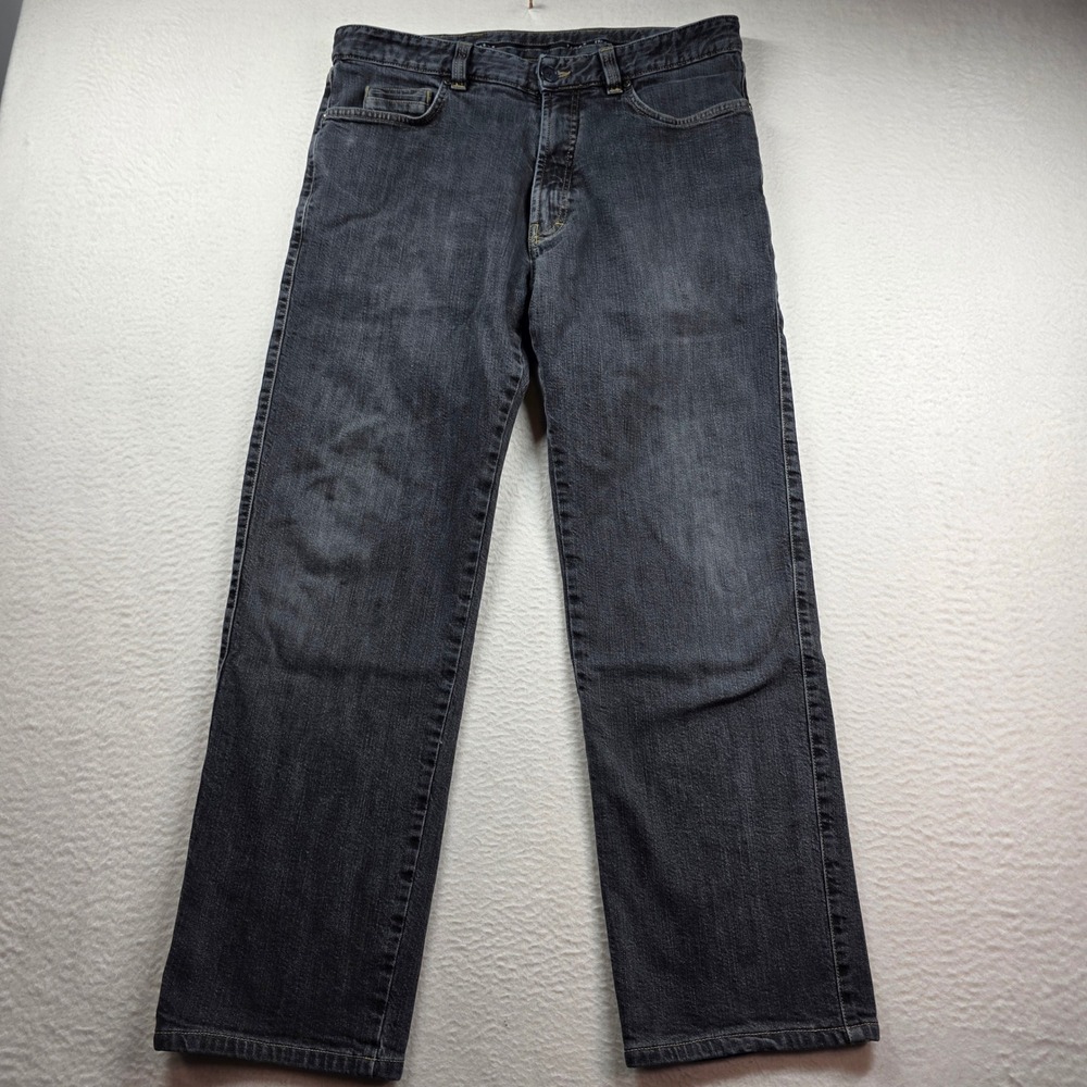 Ermenegildo Zegna Jeans Men 36 Black Straight Leg Stretch Cotton Made in Italy - Picture 2 of 11